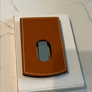Stylish Brown Leather Money Clip